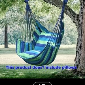 Striped Blue and Green Hammock Chair